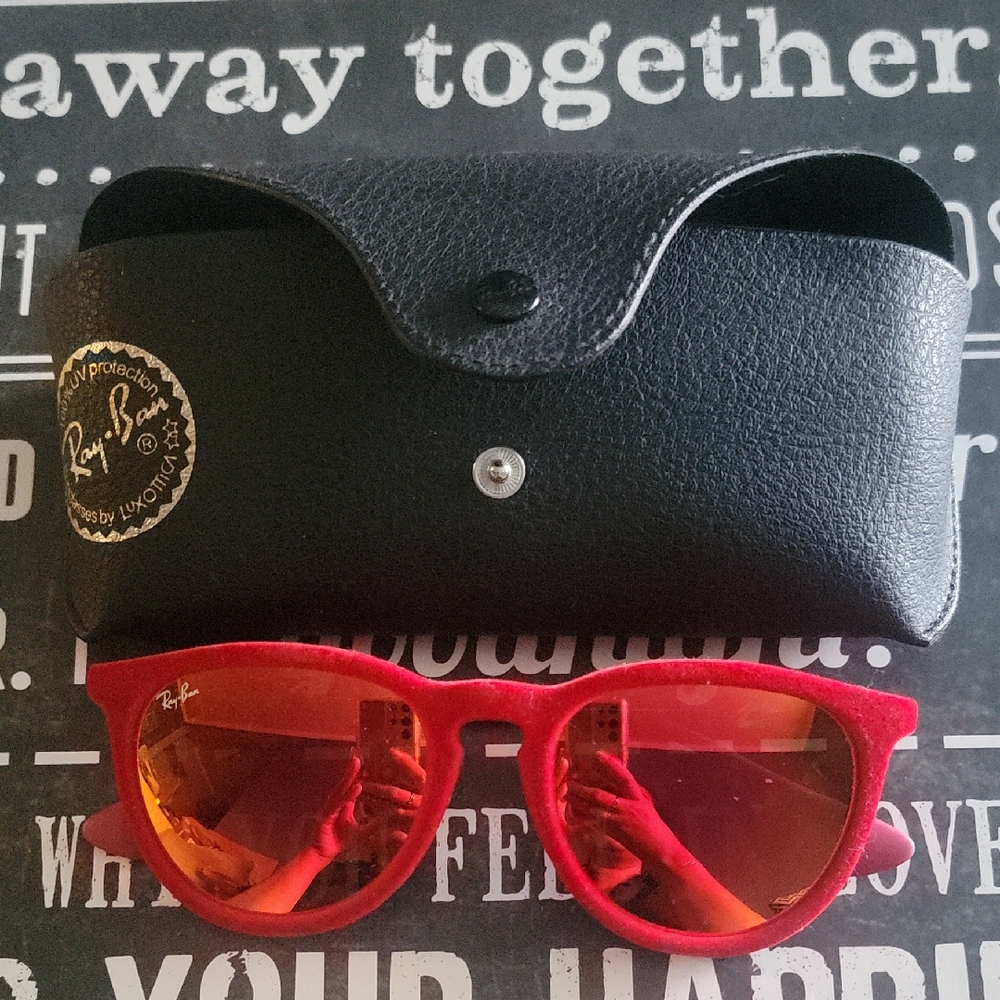 Ray-Ban Velvet Vibrant Red Sunglasses with Black Case